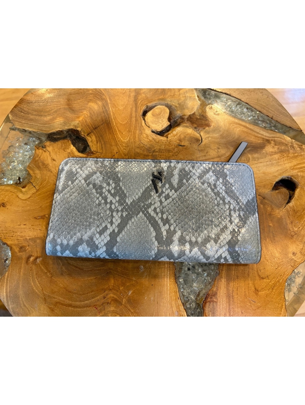 Simply Vera Vera Wang Gray Snake-Print Zip Wallet
